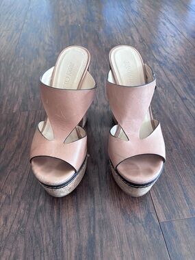 Jimmy Choo Leather Cork Platform Sandals